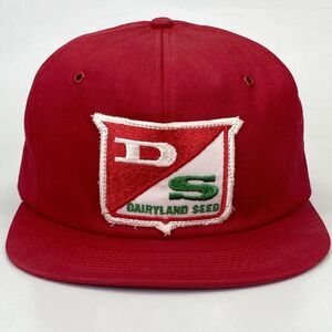 Vintage K-Brand DS Dairyland Seed Snapback Trucker Hat Red USA Made (H5)